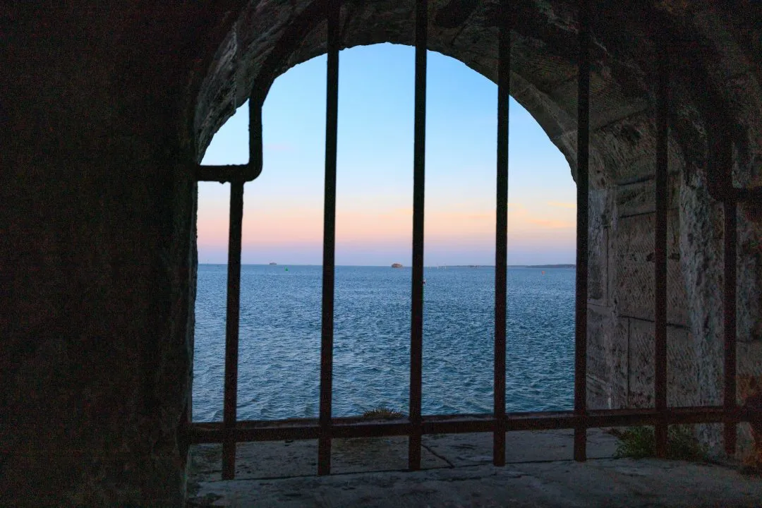 Southsea Archway Iron Bars Twilight Sea, Southsea and Old Portsmouth, Hampshire