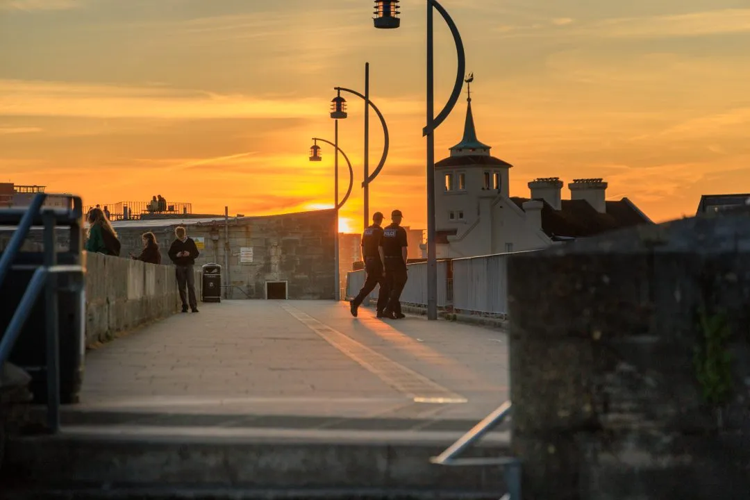 Southsea Promenade Police Officers Sunset, Southsea and Old Portsmouth, Hampshire