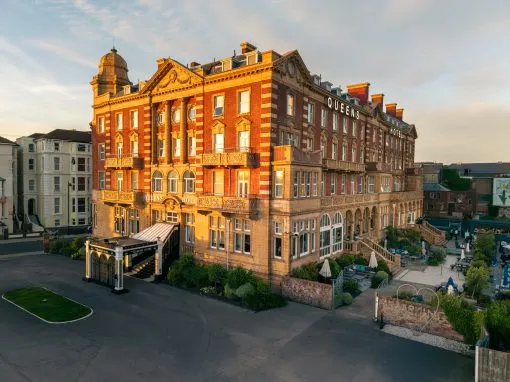 Southsea Queens Hotel Aerial Drone Sunset, Southsea and Old Portsmouth, Hampshire