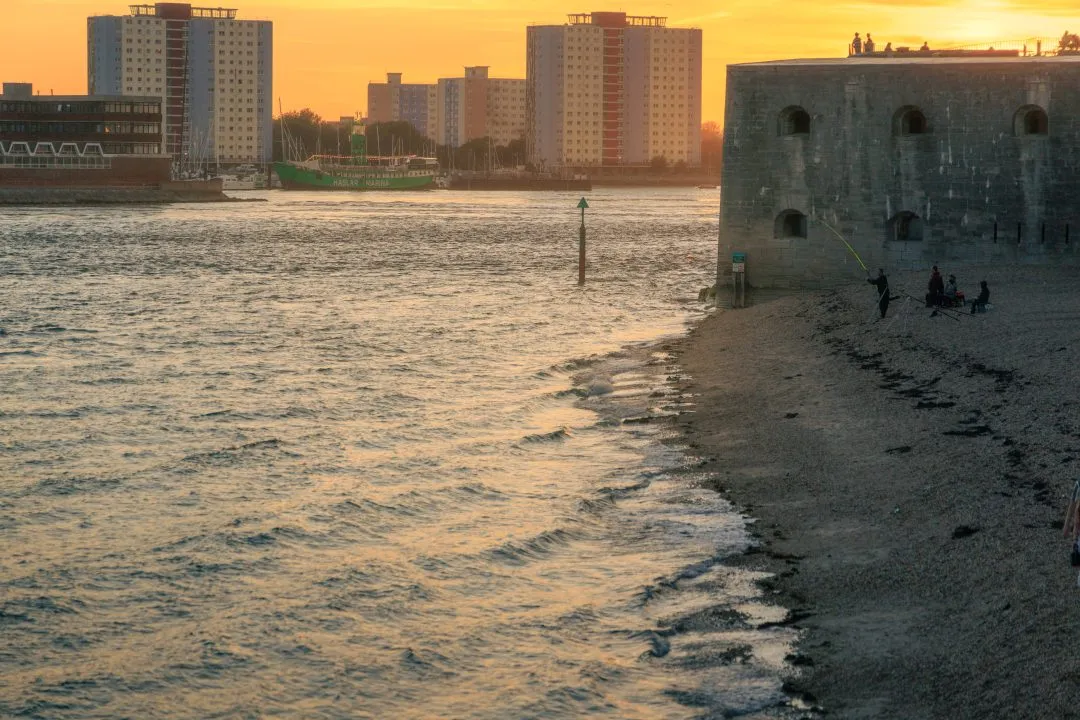 Southsea Round Tower Fisherman Haslar Marina, Southsea and Old Portsmouth, Hampshire