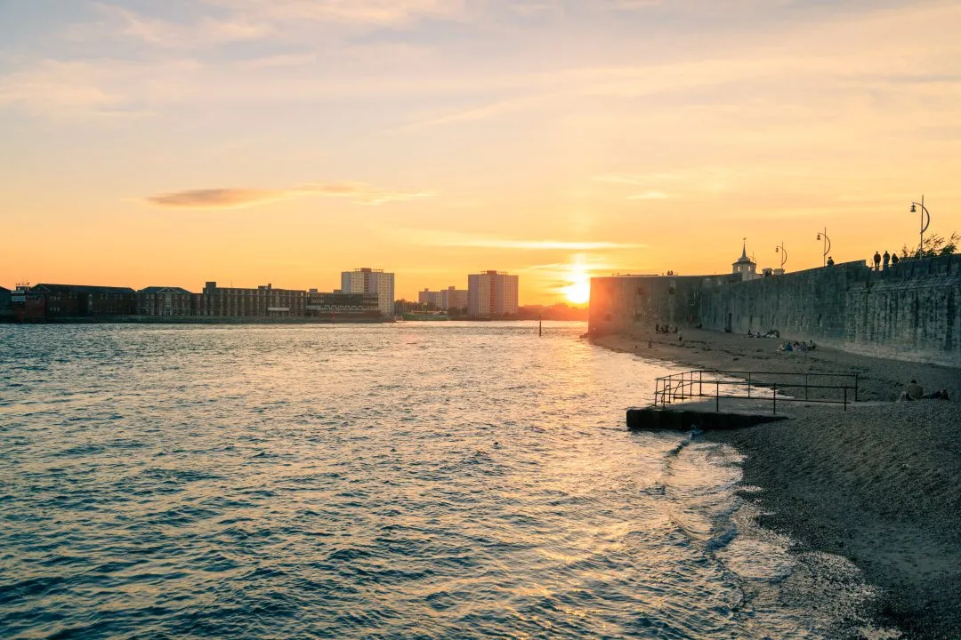 Southsea Round Tower Sunset Beach, Southsea and Old Portsmouth, Hampshire