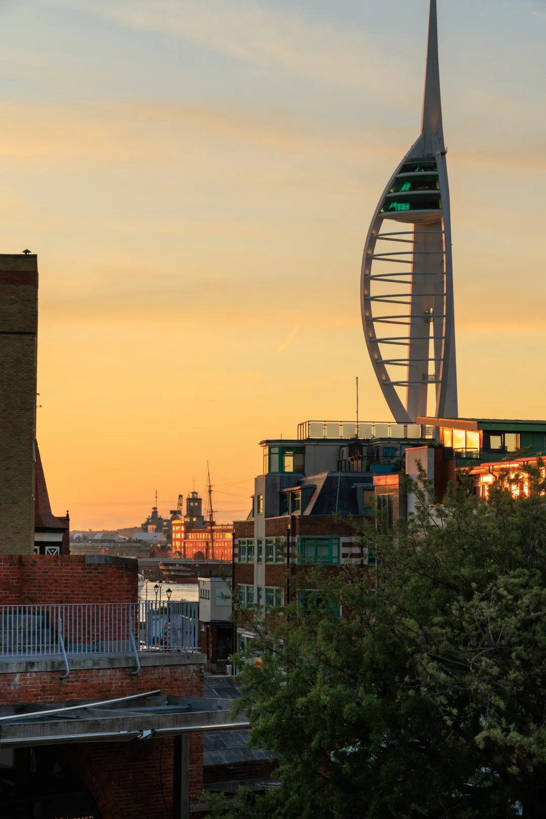 Southsea Spinnaker Tower Warship Sunset, Southsea and Old Portsmouth, Hampshire