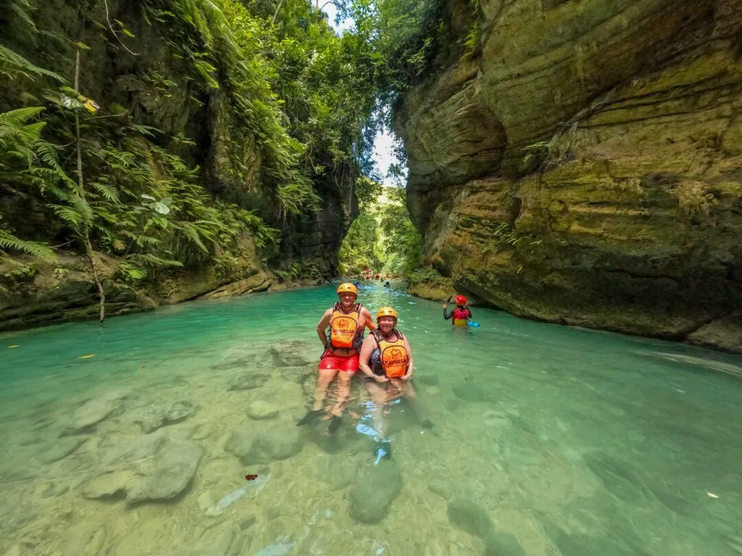 Standing couple canyon context cebu