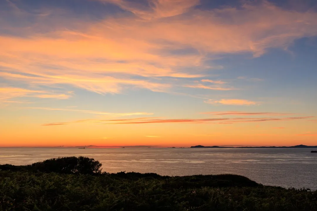 Wide afterglow sky islands ships, West Hook Farm